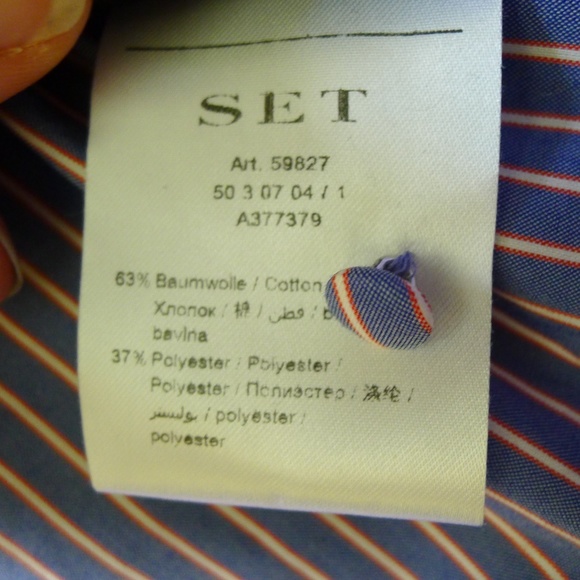 {Set} Stripe Mock Neck Blouse - Sz M - Picture 9 of 11